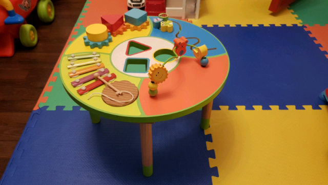 wooden activity table argos